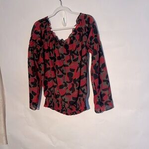 Capacity Unlimited red,gray, black off the shoulder blouse Size XL
